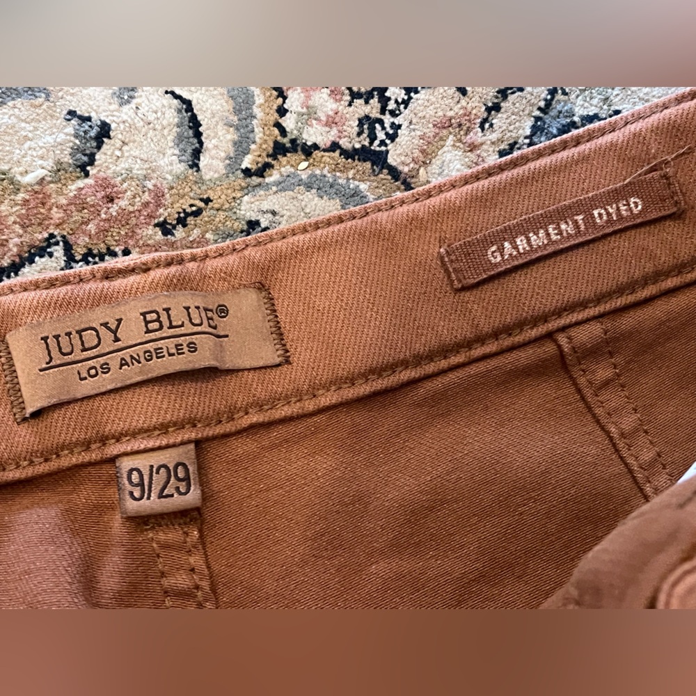 Size 9- Judy Blue High Waist Garment Dyed Camel Denim Joggers - Picture 6 of 6